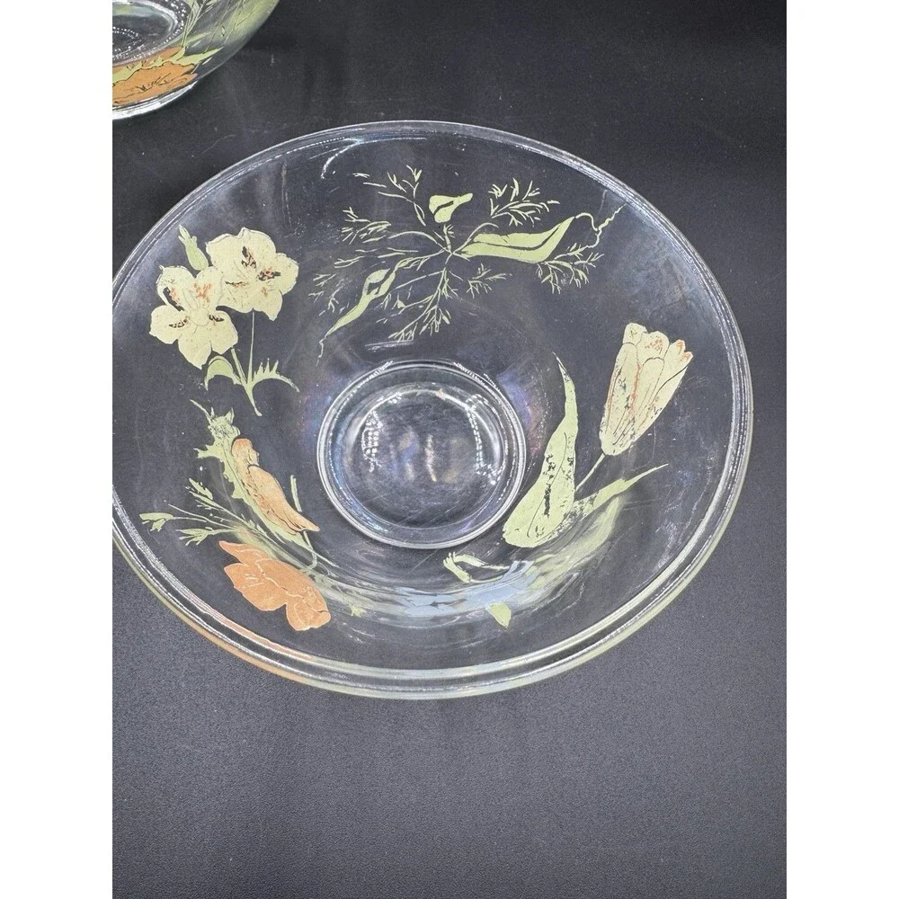 7 Piece Dorthy Thorpe Hand Painted California Wildflowers Large Salad Bowl Set